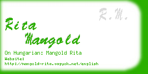 rita mangold business card